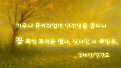 [ 시조 아카데미] 김강호시인의 "꽃바람"