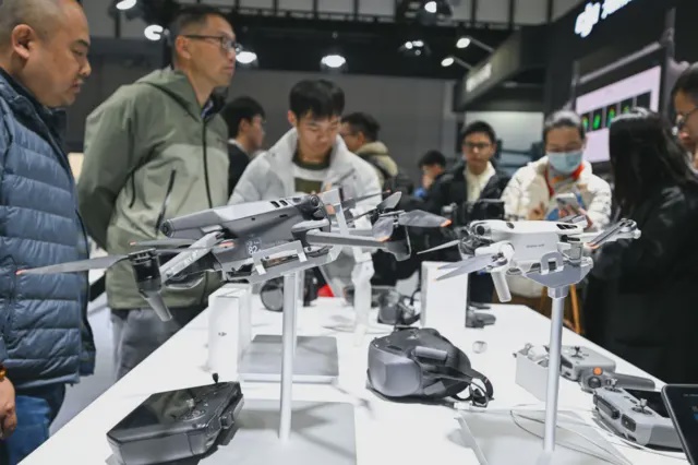난징에서 열린 ‘2024 세계 지능형 제조 엑스포’에서 전시된 DJI 드론